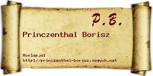 Princzenthal Borisz névjegykártya